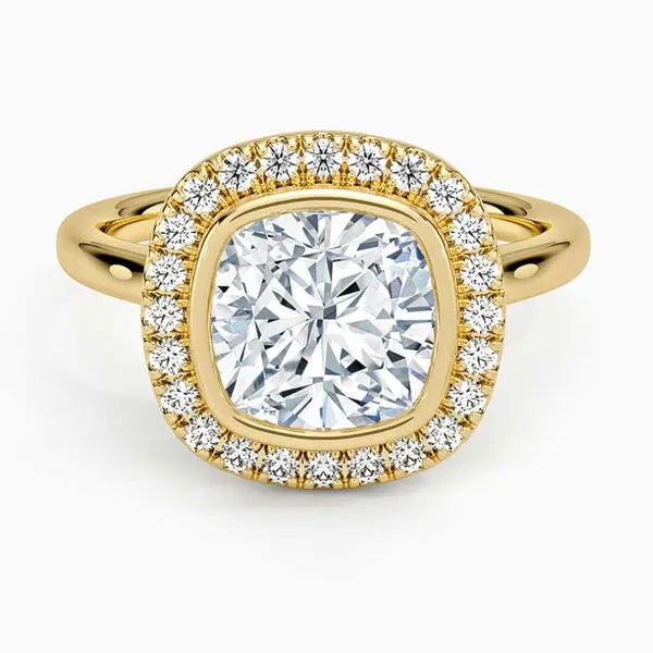 Elegant Moissanite Hidden Halo Ring