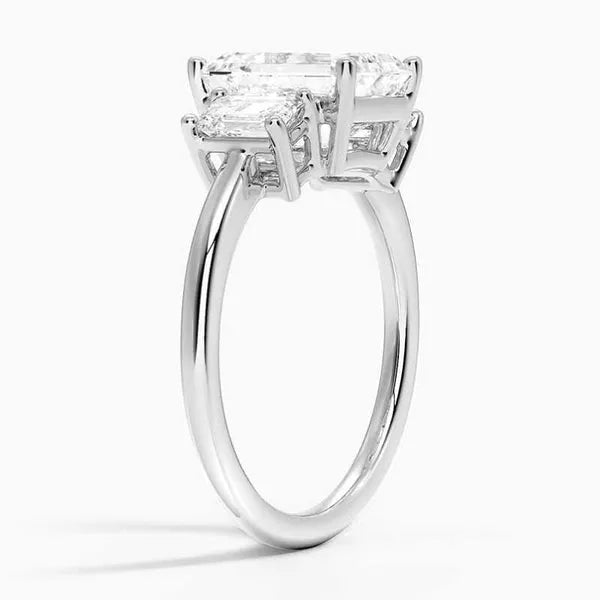 Elegant Moissanite Three Stone Ring