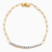 Cartier tennis bracelet with diamonds in yellow gold design.