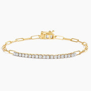 1.84 Ct Cartier tennis bracelet with diamonds in yellow gold design.