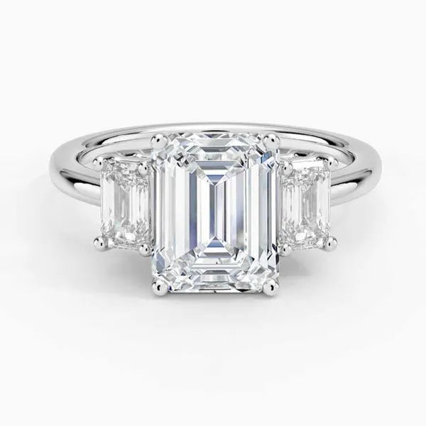 Elegant Moissanite Three Stone Ring