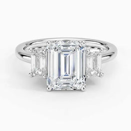 Elegant Moissanite Three Stone Ring