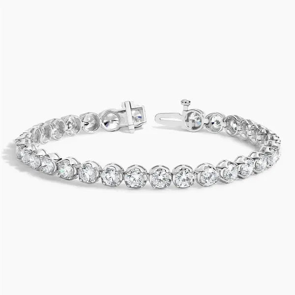 Brilliant Diamond Tennis Bracelet in 14k White Gold Plated