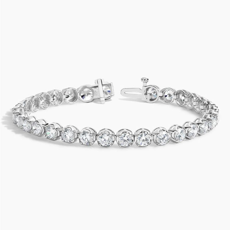 Brilliant Diamond Tennis Bracelet in 14k White Gold Plated
