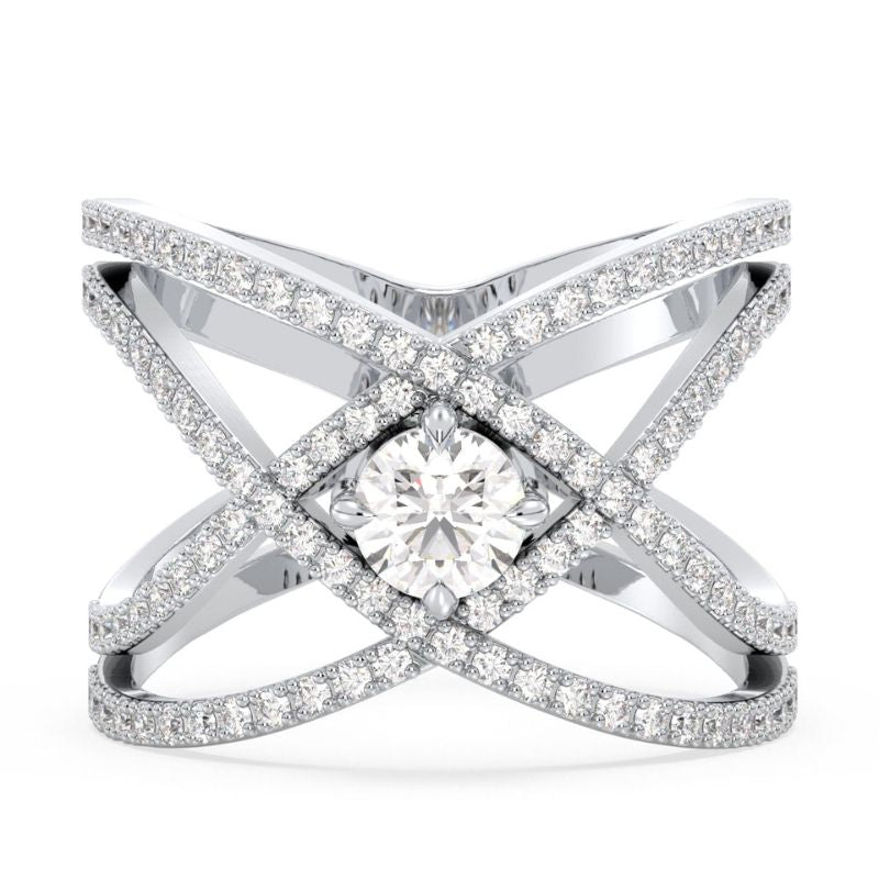 Elegant Round Cut Moissanite Diamond Ring