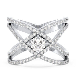 Elegant Round Cut Moissanite Diamond Ring