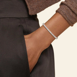 Elegance Marquise Lab Diamond Tennis Bracelet In Silver