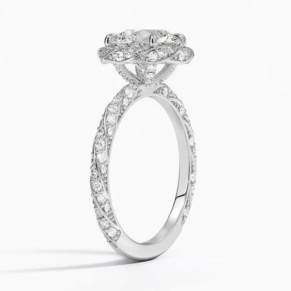 Personalized Moissanite Hidden Halo Ring