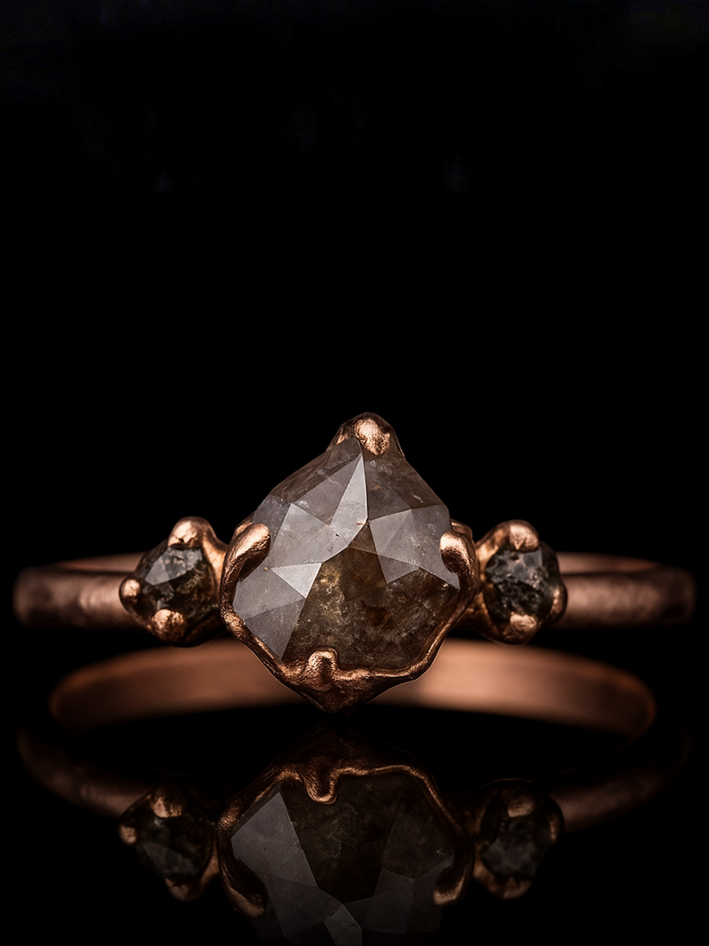 Natural & Rough Diamond Elegant Wedding Ring