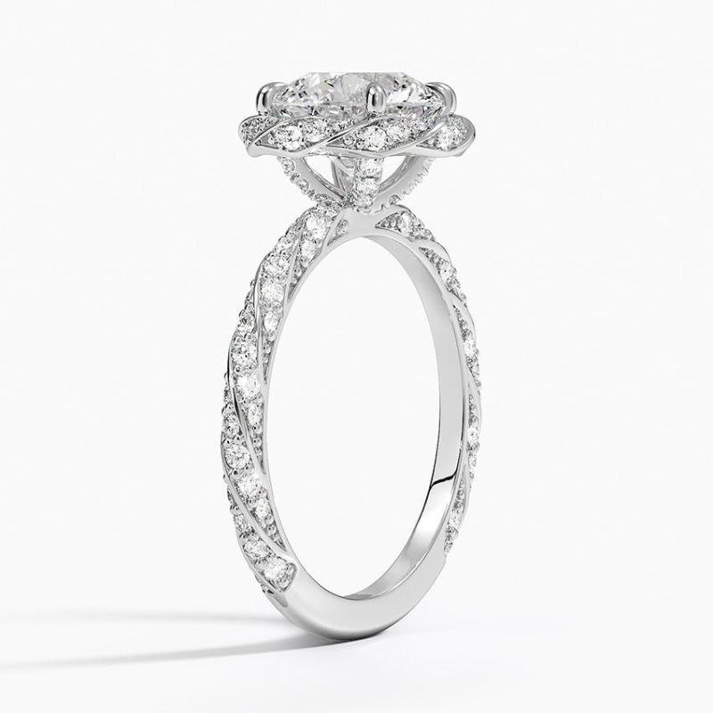 Personalized Moissanite Hidden Halo Ring