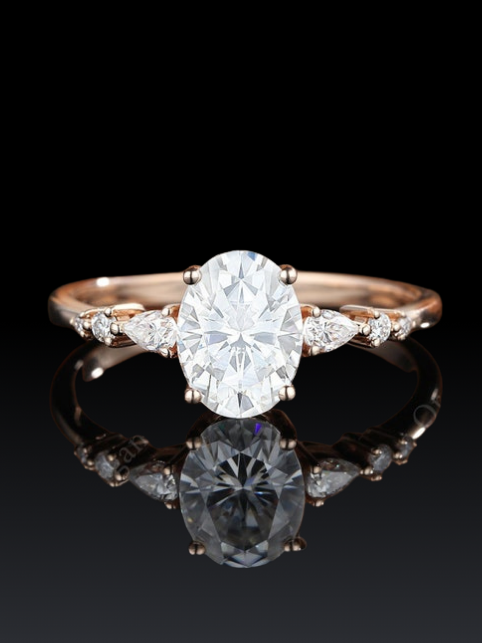Round & Pear Shape Moissanite Stacking Ring