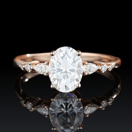 Round & Pear Shape Moissanite Stacking Ring