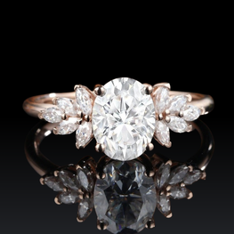 Oval & Marquies Cut Moissanite Cluster Wedding Ring