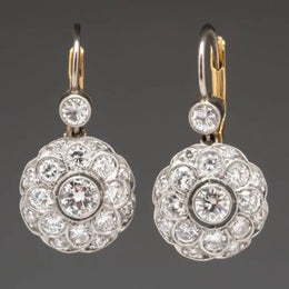 3.00 Ct Round Cut Diamond 14K Gold Diamond Lab Grown Diamond Engagement Earrings Unique Design Earrings 