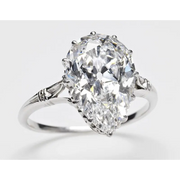 Historic Pear Shape Lab Grown Diamond Gold Ring, Classic Engagement Ring Inspired by Royal Ring Design