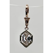 Hexagon Step Cut Lab Grown Diamond Pendant in Rose Gold, Vintage Style Pendant Gift