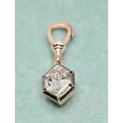 Hexagon Step Cut Lab Grown Diamond Pendant in Rose Gold, Vintage Style Pendant Gift