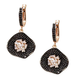 3.65 Ct Black Diamond Natural 14K Yellow Gold Plated Diamond Earrings Use For Jewerly Round Black Diamond Bagutte Cut Diamond White 