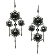 6.24 Ct Hexagon Round Cut Diamond Unique Design Earrings Wedding Black Colored Diamond Use For Jewerly Women Wedding Diamond