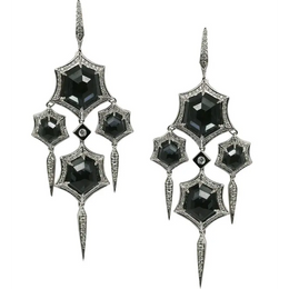 6.24 Ct Hexagon Round Cut Diamond Unique Design Earrings Wedding Black Colored Diamond Use For Jewerly Women Wedding Diamond