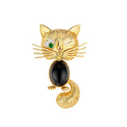 4.05 Ct  Emerald, Ruby, Black Onyx Cut Diamond  Lab Grown Diamond 14K Gold Plated Diamond Brooch Cut Brooch Diamond Use For Jewerly 