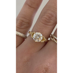 Chic lab created gemstone with sparkling lab grown diamond set in elegant fine jewelry piece.