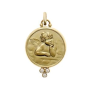 0.30 Ct lab grown white round diamond angel pendant with elegant sparkle, spiritual fine jewelry