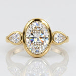 2 stone engagement ring with romantic dual diamond luxury setting