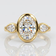 2 stone engagement ring with romantic dual diamond luxury setting