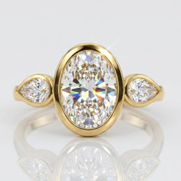 2 stone engagement ring with romantic dual diamond luxury setting