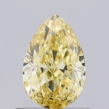 Pear Shape Fancy Yellow Cvd Diamond Loose