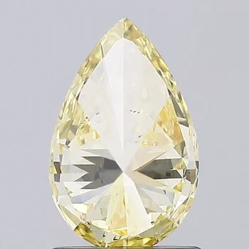 Intense Yellow Briliant Cut lab Grown Pear Diamond