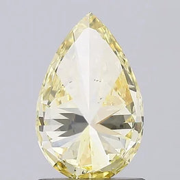 Intense Yellow Briliant Cut lab Grown Pear Diamond
