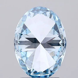 0.10 Carat Vivid Blue Oval Cut Lab Grown Diamond