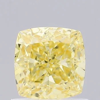 0.82Ct Cushion Cut Fancy Yellow Cvd Diamond