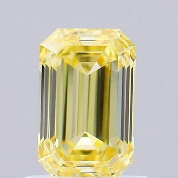 0.88Ct Emerald Intense Yellow Lab Grown Diamond