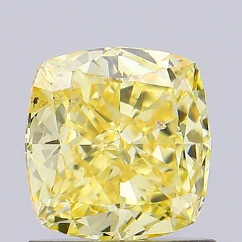 1 CT Cushion Shape Lab Grown Yellow Diamond
