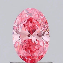 Fancy Vivid Pink Oval Shape Lab Created Diamond