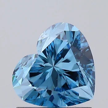 1.02 CT Heart Cut Loose Lab Grown Diamond | Fancy Vivid Blue Color Lab Created Diamond | VS1 Clarity CVD Diamond Diamond For Custom Ring