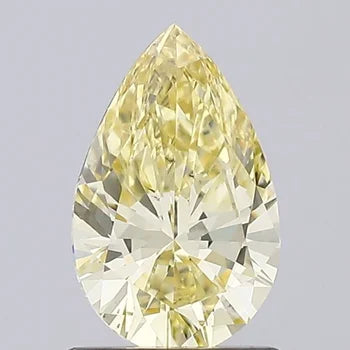 Intense Yellow Briliant Cut lab Grown Pear Diamond