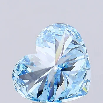 0.40 CT Heart Cut Blue Color Lab Grown Diamond
