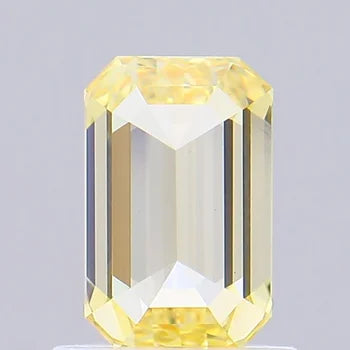 0.88Ct Emerald Intense Yellow Lab Grown Diamond