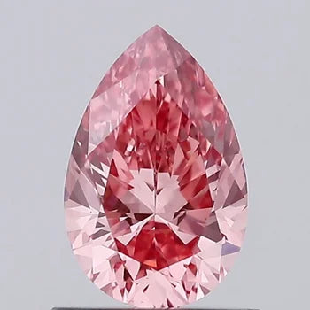 Lab Created Pink Color Pear Shape Diamond