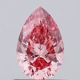 Lab Created Pink Color Pear Shape Diamond