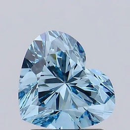 0.70 CT Heart Cut Loose Lab Grown Diamond | VVS2 Clarity CVD Diamond Diamond For Custom Ring | Fancy Vivid Blue Color Lab Created Diamond
