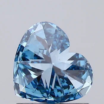1.02 CT Heart Cut Loose Lab Grown Diamond | Fancy Vivid Blue Color Lab Created Diamond | VS1 Clarity CVD Diamond Diamond For Custom Ring