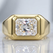 Big diamond ring with brilliant oversized gemstone and luxury finish