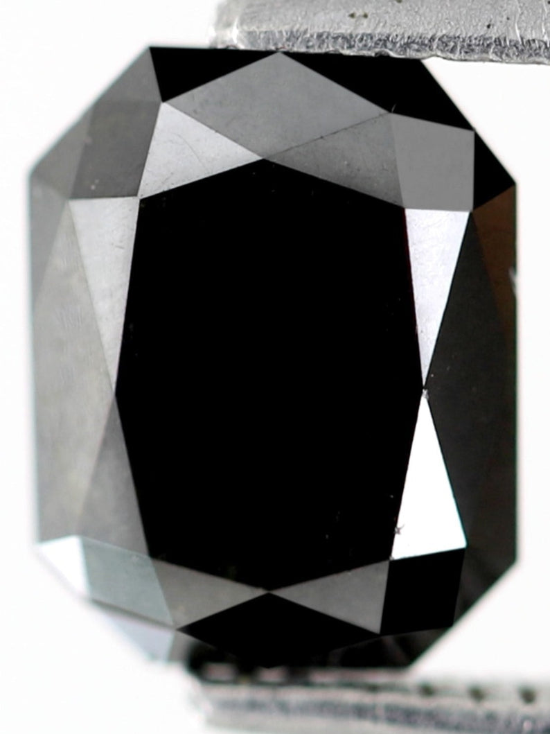 2.87 Carat Natural Emerald Shape Loose Black Diamond
