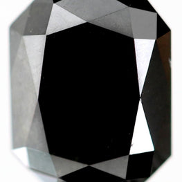 2.87 Carat Natural Emerald Shape Loose Black Diamond