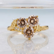 Wedding band vs engagement ring comparison with elegant diamond jewelry